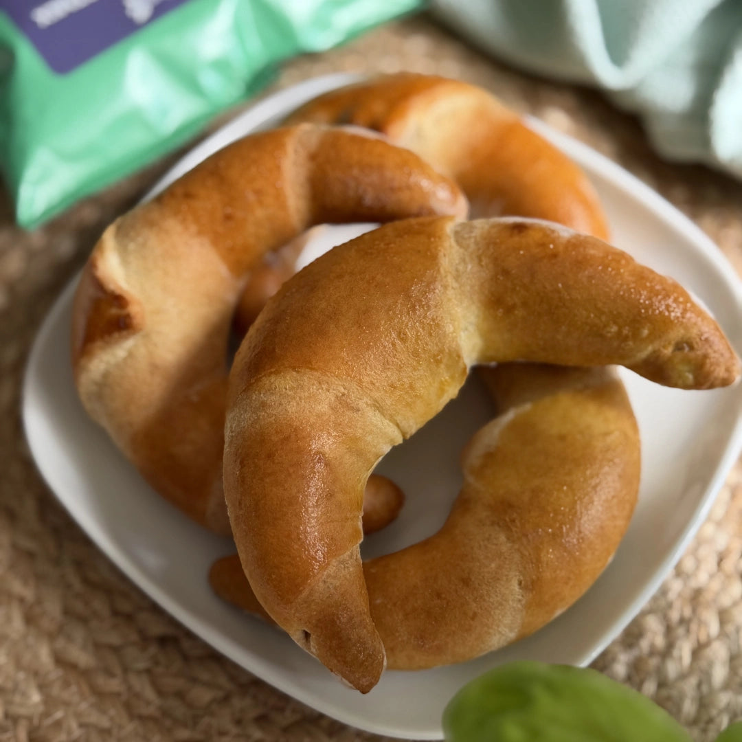 Weiche Low-Carb-Kipferl aus Fibriya Universal-Ballaststoffmix