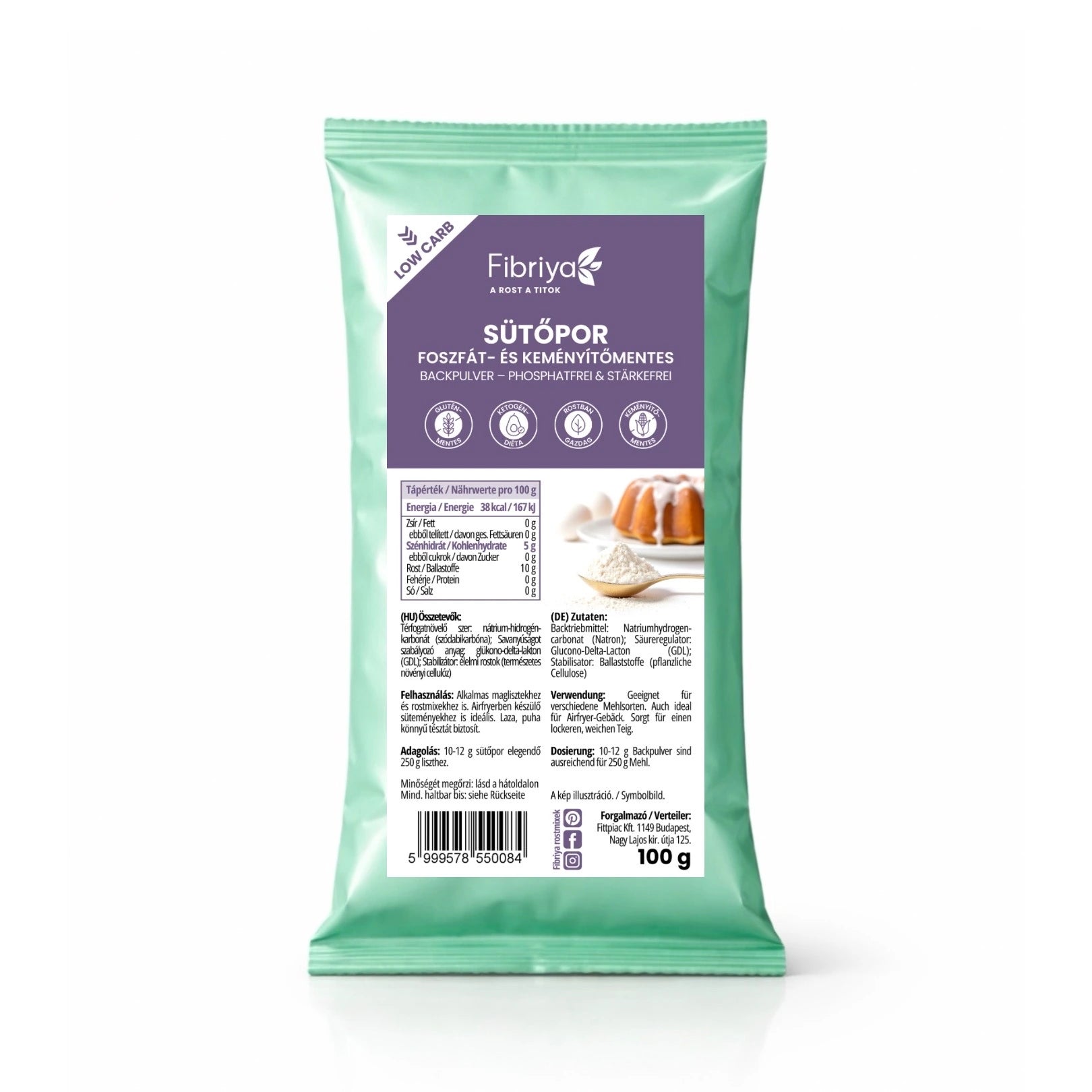 Fibriya Backpulver – Phosphatfrei & Stärke­frei 100g