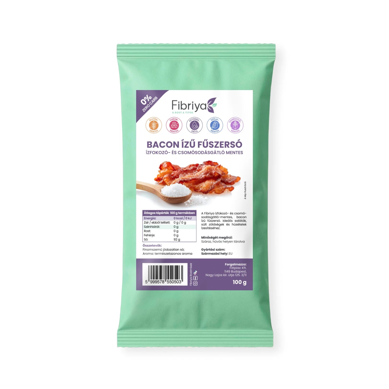 Fibriya Bacon Gewürzsalz – Ohne Geschmacksverstärker & Rieselhilfen 100g