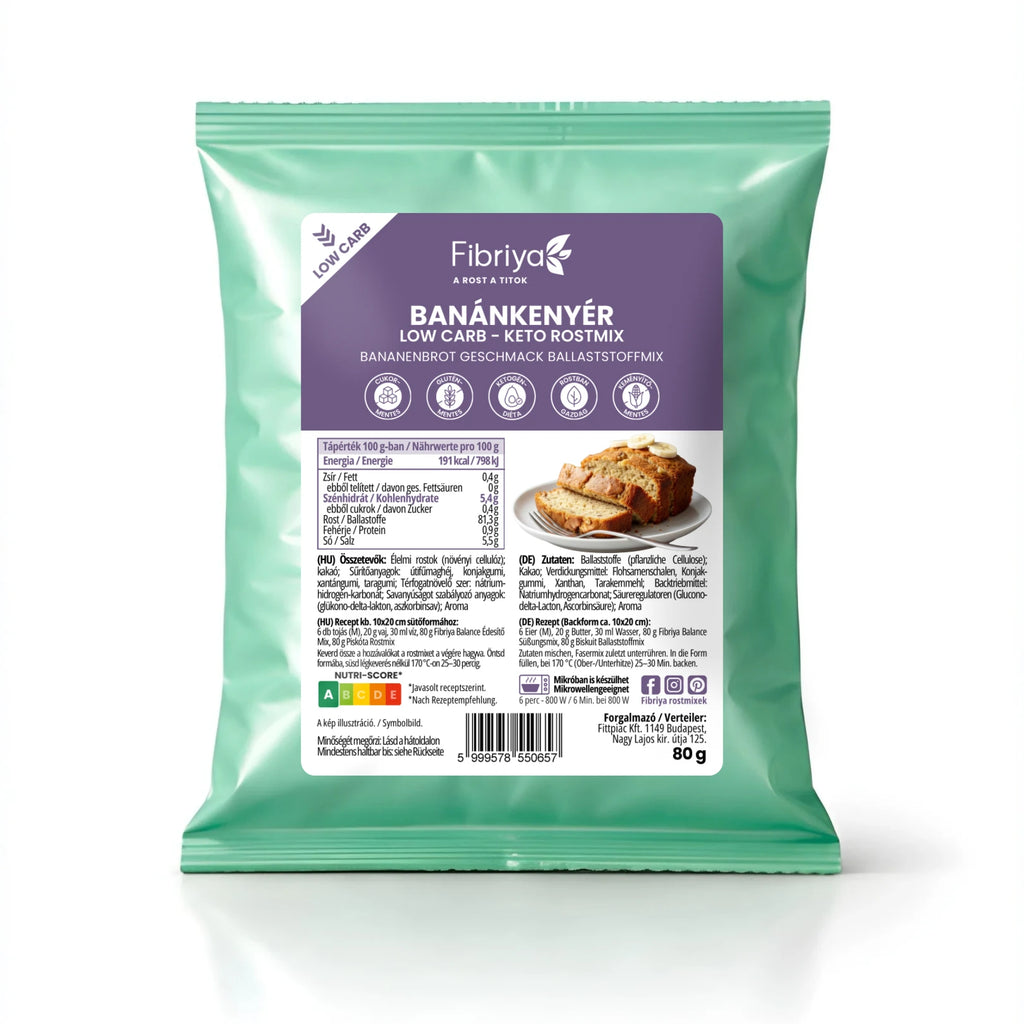 Fibriya chlebek bananowy – niskowęglowodanowa keto mieszanka błonnikowa 80g