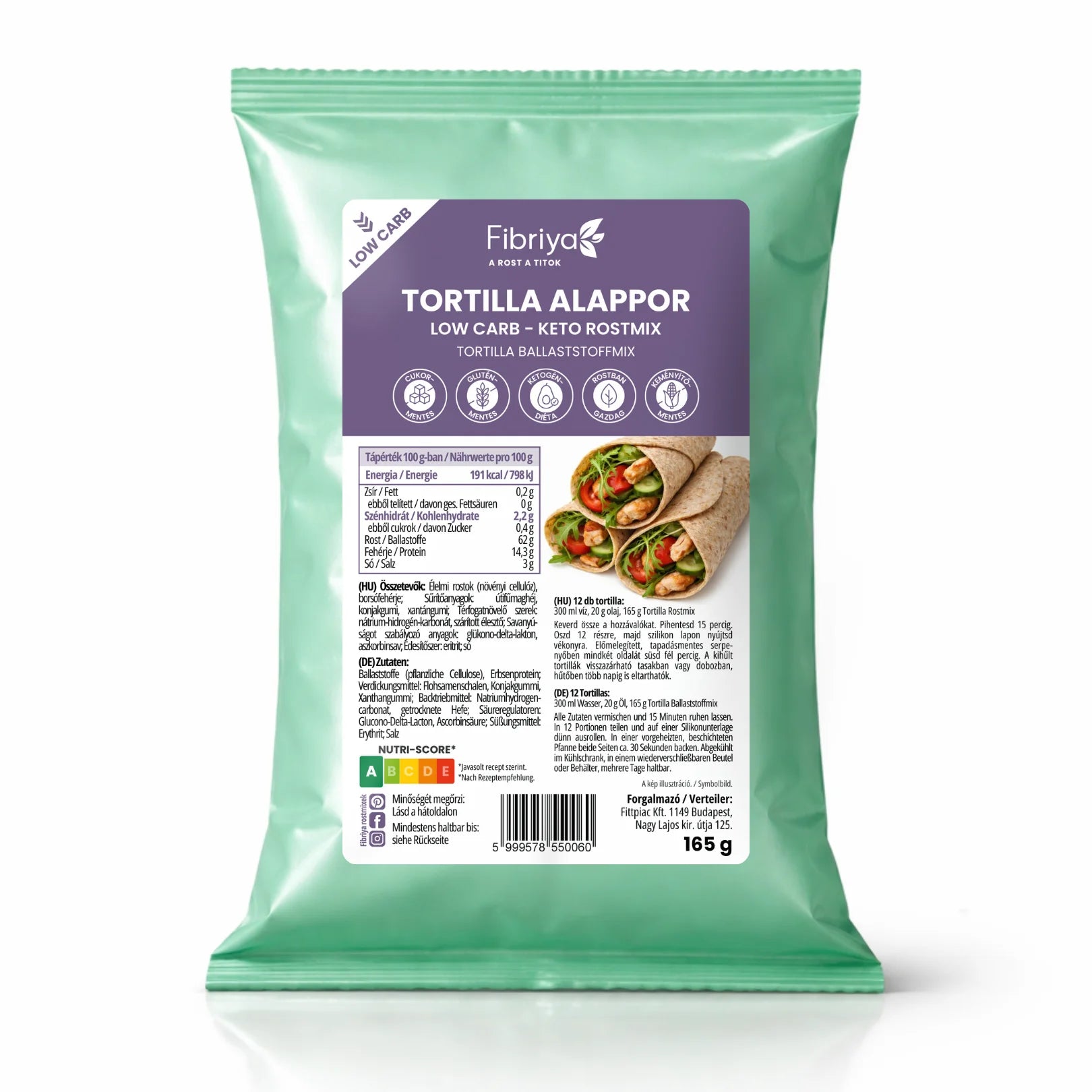 Fibriya tortilla – niskowęglowodanowa keto mieszanka błonnikowa 165g