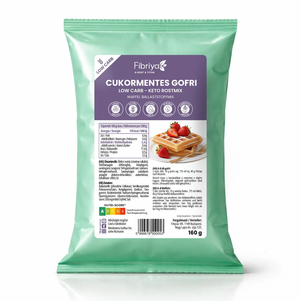 Fibriya Zuckerfreie Waffel – Low-Carb Keto Ballaststoffmix 160g