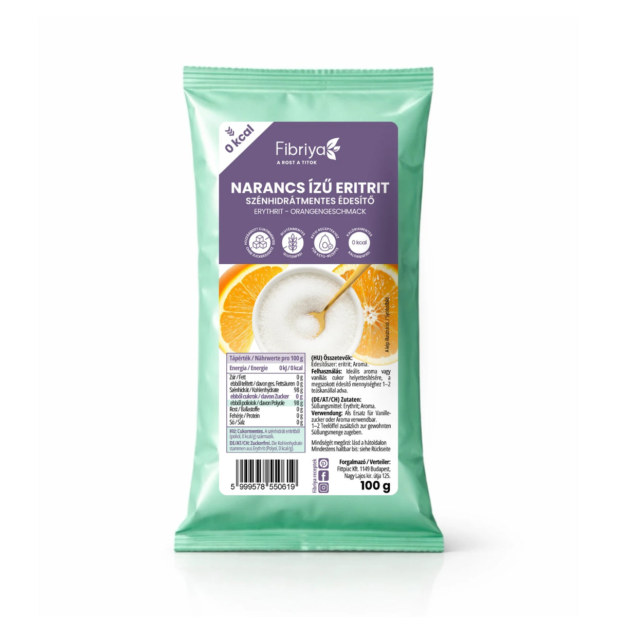 Fibriya Erythrit Orange – Kohlenhydratfreies Süßungsmittel 100g