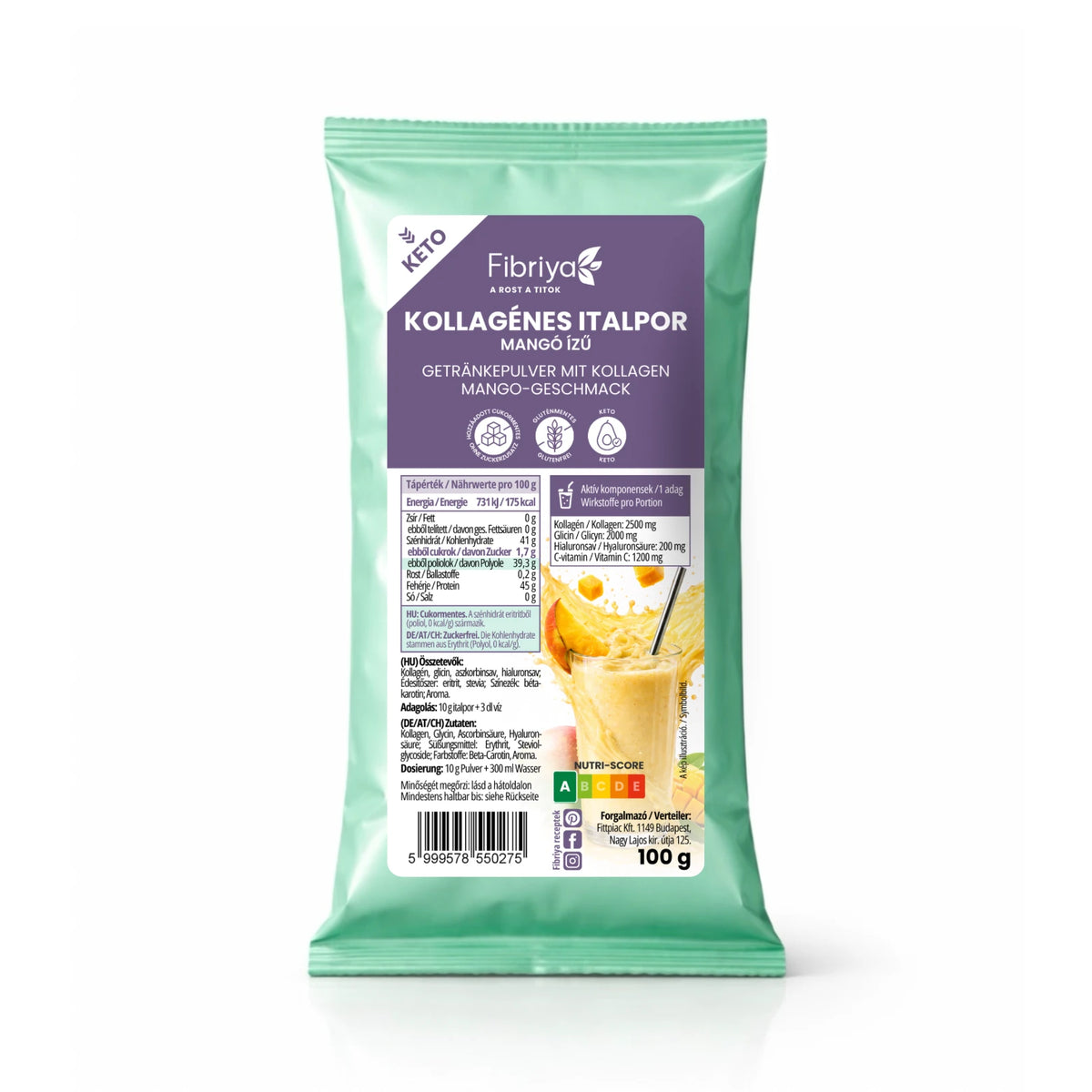 Fibriya Getränkepulver mit Kollagen Mango 100g