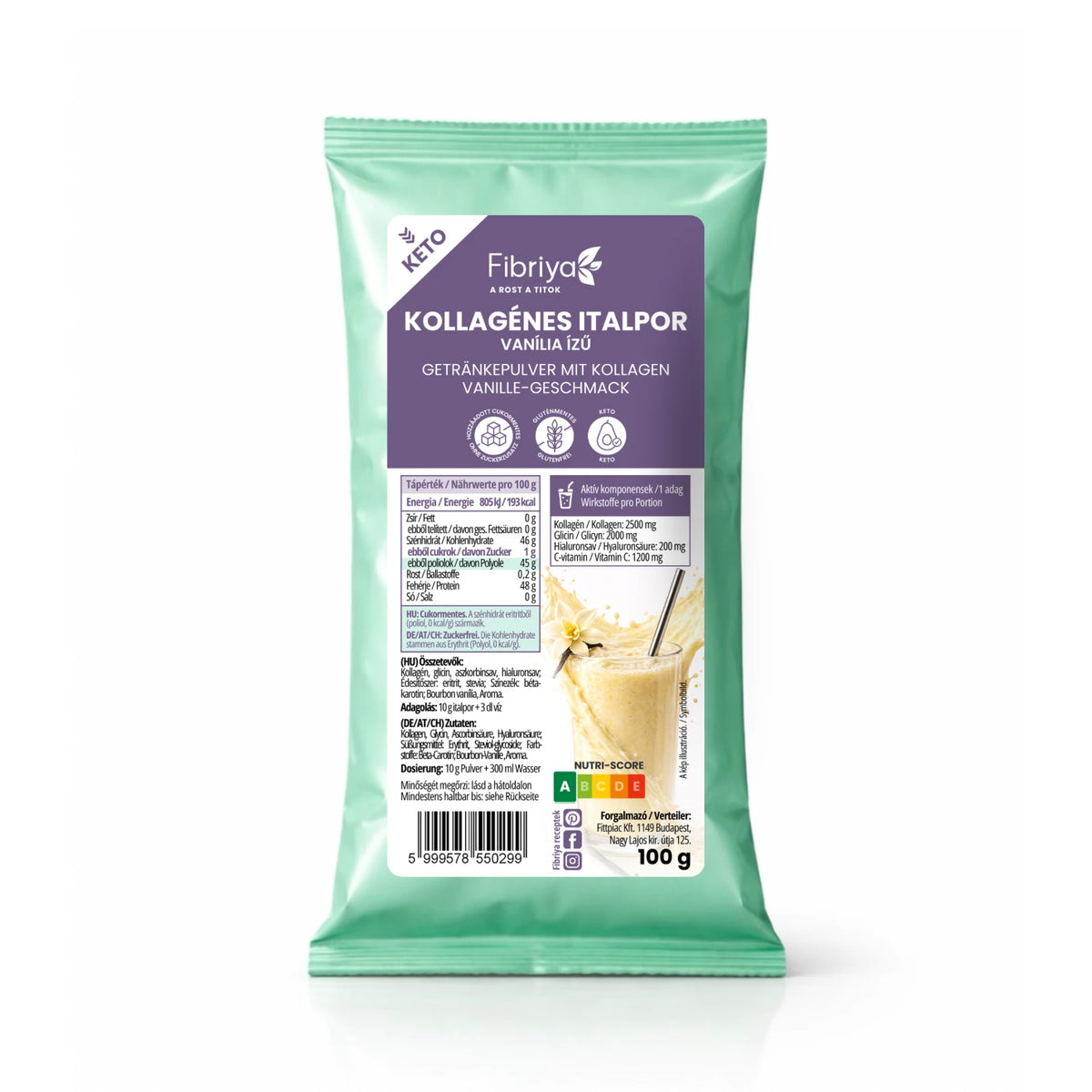 Fibriya Getränkepulver mit Kollagen Vanille 100g