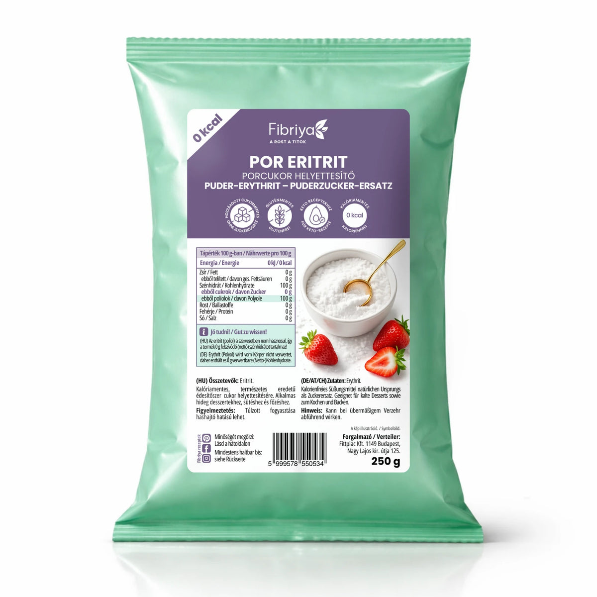 Fibriya Puder-Erythrit – Puderzucker-Ersatz 250g
